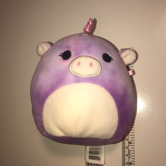 squishmallow a Kellytoy Lola The Unicorn Tie-Dye Plushie 5” - Picture 3 of 3